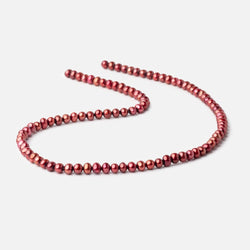 5x4mm Pomegranate Red Side Drilled Off Round Freshwater Pearl 15 inch 101 pieces (ONLINE ORDER ONLY)