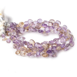 5.5-6.5mm Ametrine Faceted Heart Beads 8 inch 55 pieces (ONLINE ORDER ONLY)