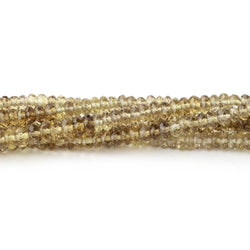 3.5mm Bi-Color Quartz Faceted Rondelle 15.5 Inch 230 Beads (ONLINE ORDER ONLY)