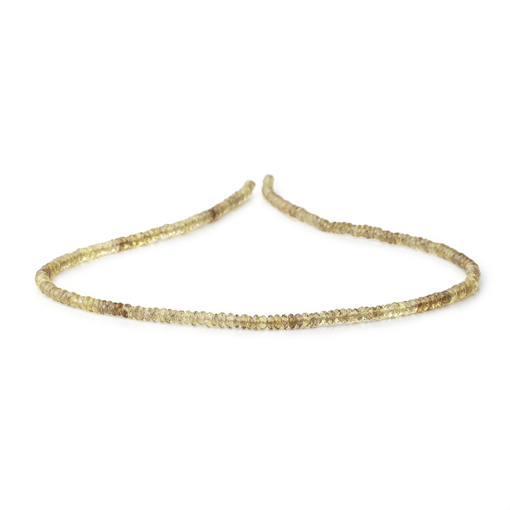 3.5mm Bi-Color Quartz Faceted Rondelle 15.5 Inch 230 Beads (ONLINE ORDER ONLY)