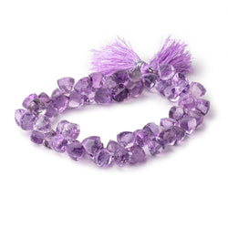 8mm Pink Amethyst Top Drilled Faceted Trillion Beads 8 inch 60 pieces (ONLINE ORDER ONLY)