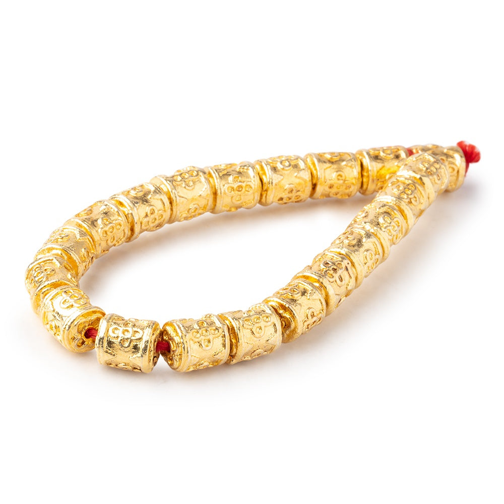 10x9mm 22kt Gold Plated Copper Quatrefoil Tube  8 inch 19 pieces (ONLINE ORDER ONLY)