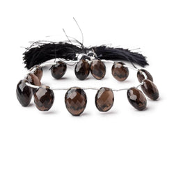 11x8-14x10mm Smoky Quartz Faceted Oval Beads 8 inch 13 pieces (ONLINE ORDER ONLY)