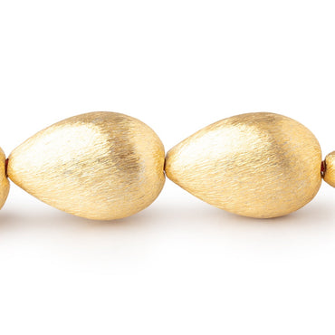 23x16mm 22kt Gold Plated Copper Brushed Puffy Pear Beads 8 inch 9 pieces (ONLINE ORDER ONLY)