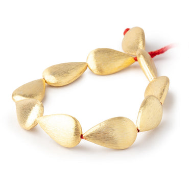 23x13mm 22kt Gold Plated Copper Brushed Pear 8 inch 9 Beads (ONLINE ORDER ONLY)
