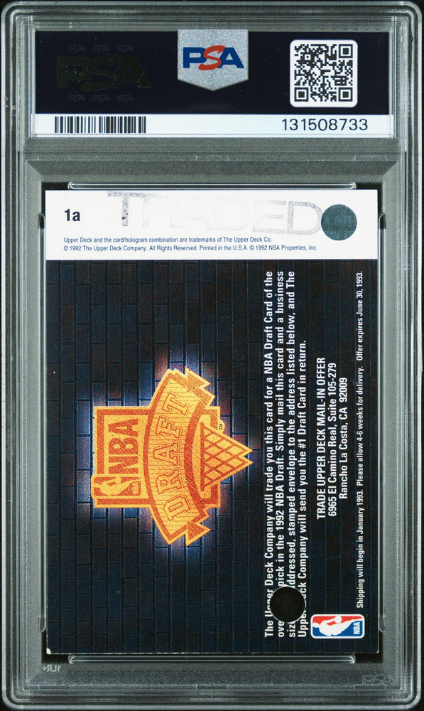 Graded 1992-93 Upper Deck Shaquille Oneal #1A Redemption Rookie RC Basketball Card PSA 10 Auto Grade Gem Mint (ONLINE ORDER ONLY)