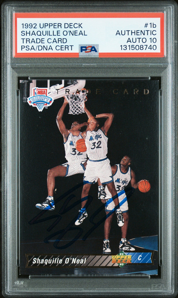 Graded 1992-93 Upper Deck Shaquille O'Neal #1b Rookie RC Basketball Card PSA 10 Auto Grade Gem Mint (ONLINE ORDER ONLY)