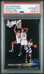 Graded 1992-93 Upper Deck Shaquille O'Neal #1b Rookie RC Basketball Card PSA 10 Auto Grade Gem Mint (ONLINE ORDER ONLY)
