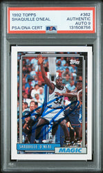 Graded 1992-93 Topps Shaquille O'Neal #362 Rookie RC Basketball Card PSA 9 Auto Grade Mint (ONLINE ORDER ONLY)