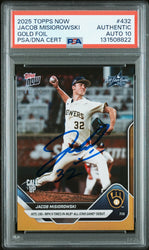 Graded 2025 Topps Now Jacob Misiorowski #432 Gold Foil /50 Rookie RC Baseball Card PSA 10 Auto Grade Gem Mint (ONLINE ORDER ONLY)