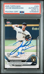 Graded 2025 Topps Now Jacob Misiorowski #349 Rookie RC Baseball Card PSA 10 Auto Grade Gem Mint (ONLINE ORDER ONLY)
