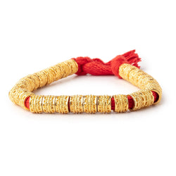 7x9mm 22kt Gold Plated Copper Miligrain Tube Beads 8 inch 30 pieces Large Hole (ONLINE ORDER ONLY)