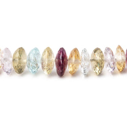 6-8mm Multi Gemstone German Faceted Rondelle Beads 14 inch 124 pieces AAA (ONLINE ORDER ONLY)