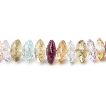 6-8mm Multi Gemstone German Faceted Rondelle Beads 14 inch 124 pieces AAA (ONLINE ORDER ONLY)