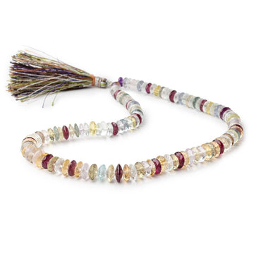 6-8mm Multi Gemstone German Faceted Rondelle Beads 14 inch 124 pieces AAA (ONLINE ORDER ONLY)