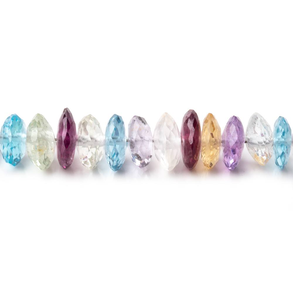6-7mm Multi Gemstone German Faceted Rondelles 16 inch 150 Beads AAA (ONLINE ORDER ONLY)