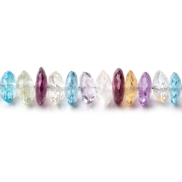 6-7mm Multi Gemstone German Faceted Rondelles 16 inch 150 Beads AAA (ONLINE ORDER ONLY)