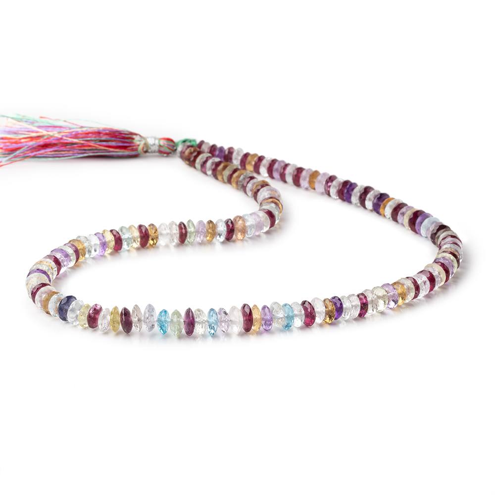 6-7mm Multi Gemstone German Faceted Rondelles 16 inch 150 Beads AAA (ONLINE ORDER ONLY)