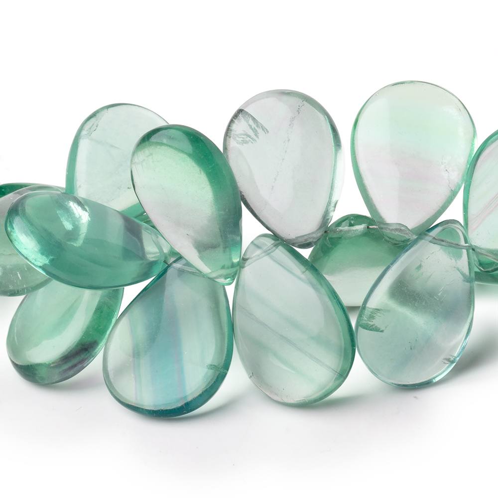 17x12-23x15mm Fluorite Plain Pear Beads 6.5 inch 27 pieces (ONLINE ORDER ONLY)
