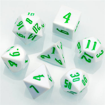 Spearmint White Colorful DND Dice (White&Green) 7-Dice (Online Only)