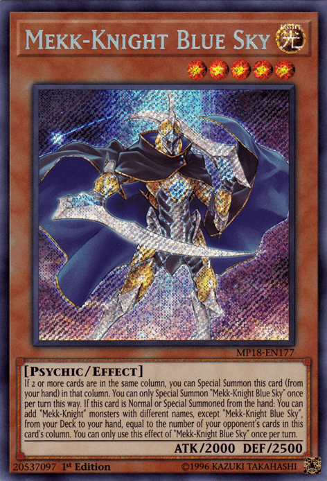 Mekk-Knight Blue Sky [MP18-EN177] Secret Rare (ONLINE ORDER ONLY)