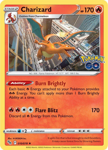Charizard (010/078) [Pokémon GO] (Online Only)