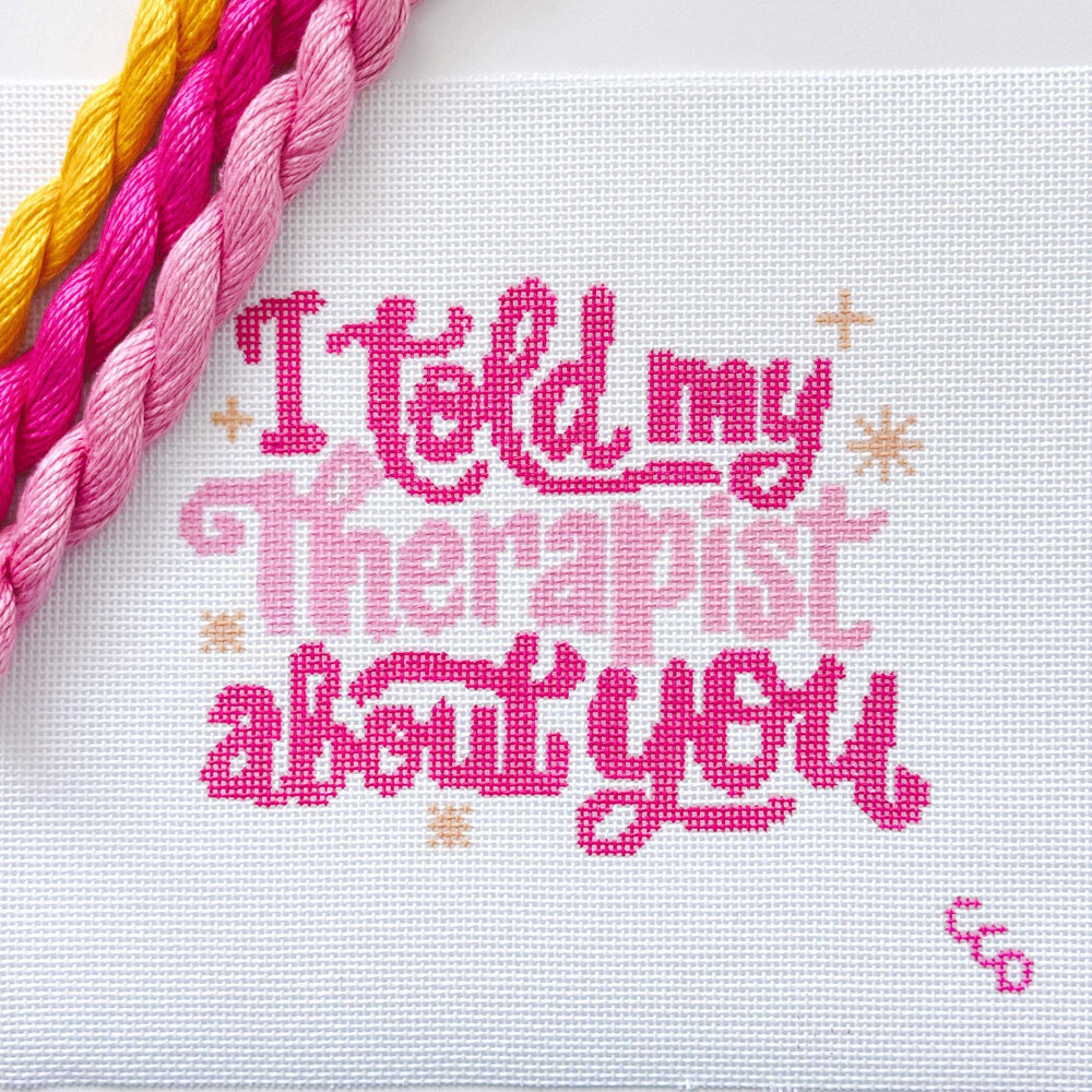 Cotswold Co Designs - Mental Health Needlepoint Canvas, Modern Cheeky Needlepoint Pillow Canvas, 13 Mesh, 9”x6” design, Snarky Needlepoint Canvas (ONLINE ORDER ONLY)