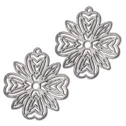 41mm Brushed Filigree Flower Charm Set of 2 pieces (ONLINE ORDER ONLY)
