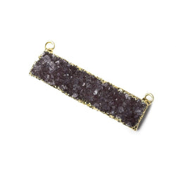 41x11mm 22kt Gold Leafed Dark Smoky Quartz Drusy East West Connector 1 Focal Bead (ONLINE ORDER ONLY)