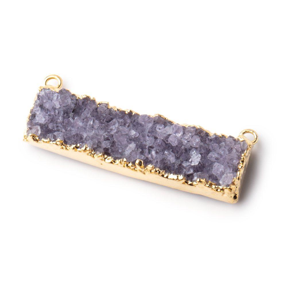 41x11mm 22kt Gold Leafed Light Amethyst East West Connector 1 Focal Bead (ONLINE ORDER ONLY)