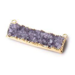 41x11mm 22kt Gold Leafed Light Amethyst East West Connector 1 Focal Bead (ONLINE ORDER ONLY)