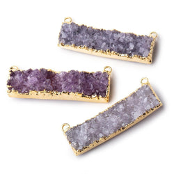 41x11mm 22kt Gold Leafed Light Amethyst East West Connector 1 Focal Bead (ONLINE ORDER ONLY)