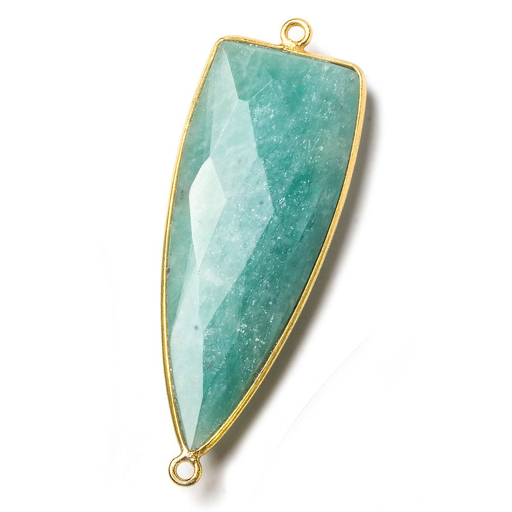41x15mm Vermeil bezel Amazonite faceted point Connector 1 piece (ONLINE ORDER ONLY)