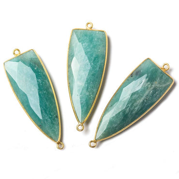 41x15mm Vermeil bezel Amazonite faceted point Connector 1 piece (ONLINE ORDER ONLY)