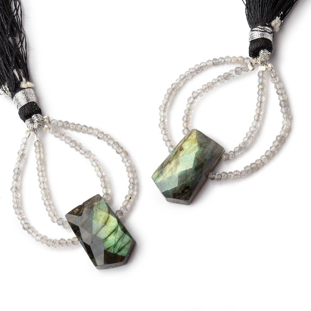 41x30mm Labradorite Fancy Focal Beads Sold as a Set of 2 (ONLINE ORDER ONLY)