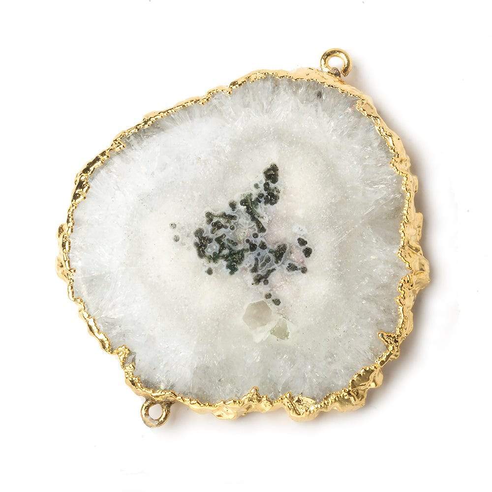 41x41mm 22kt Gold Leafed Natural Stalactite Solar Quartz Connector 1 piece (ONLINE ORDER ONLY)