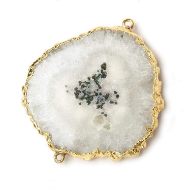 41x41mm 22kt Gold Leafed Natural Stalactite Solar Quartz Connector 1 piece (ONLINE ORDER ONLY)