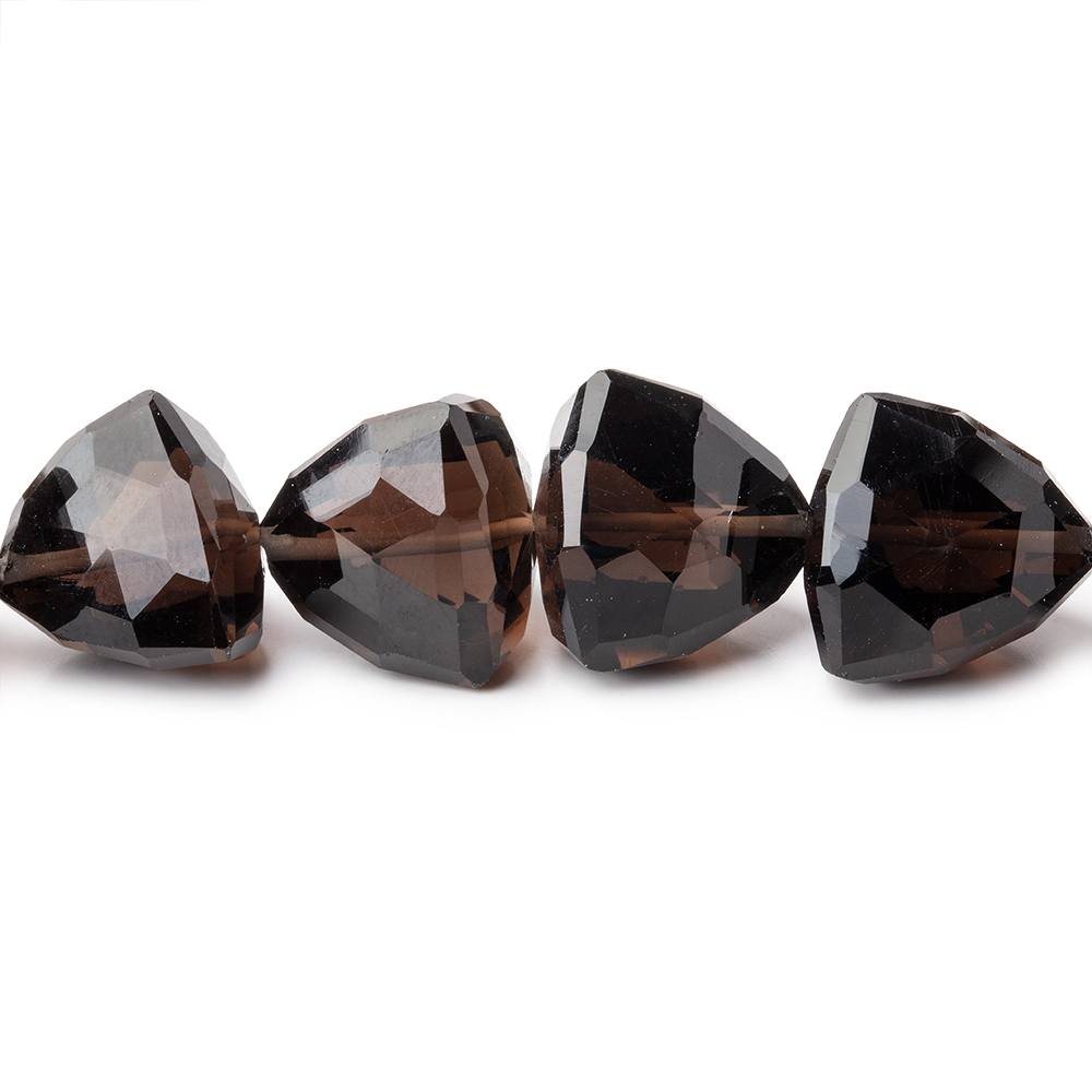 8-13mm Smoky Quartz Faceted Trillion Beads 15 inch 42 pieces (ONLINE ORDER ONLY)