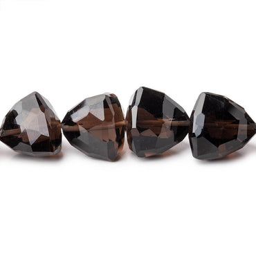 8-13mm Smoky Quartz Faceted Trillion Beads 15 inch 42 pieces (ONLINE ORDER ONLY)