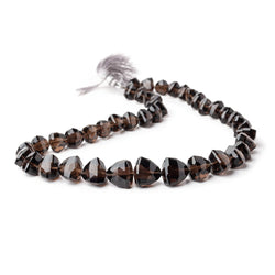 8-13mm Smoky Quartz Faceted Trillion Beads 15 inch 42 pieces (ONLINE ORDER ONLY)