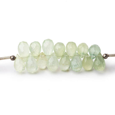 7-8mm Prehnite Tear Drop Briolette Beads 7 inch 61 pieces (ONLINE ORDER ONLY)