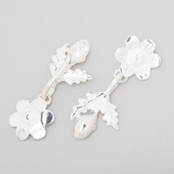 43x17.5mm Sterling Silver Hook and Eye Clasp Daisy and Acorn 1 piece (ONLINE ORDER ONLY)