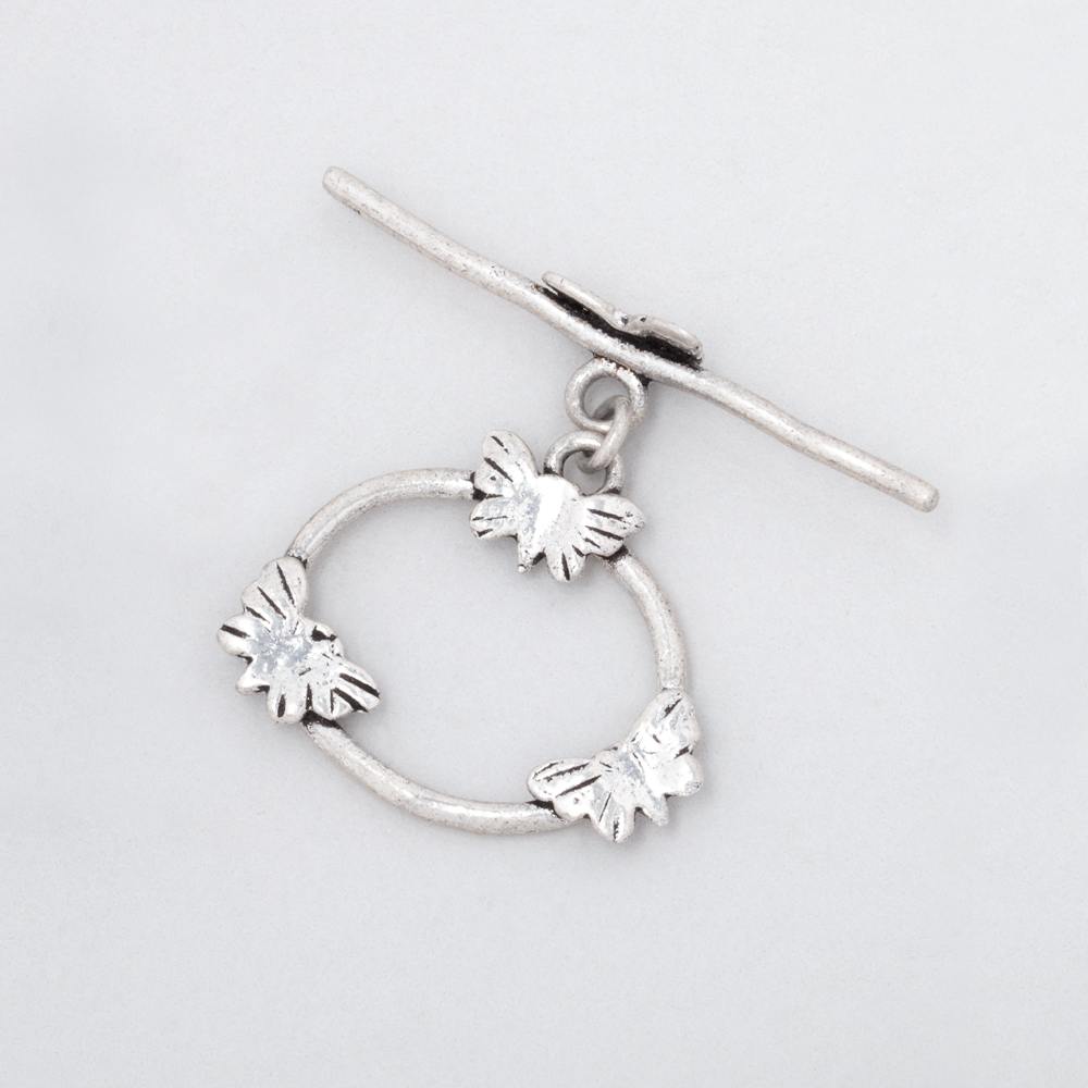 21x26mm Antiqued Sterling Silver Oval Butterfly Toggle 1 piece (ONLINE ORDER ONLY)