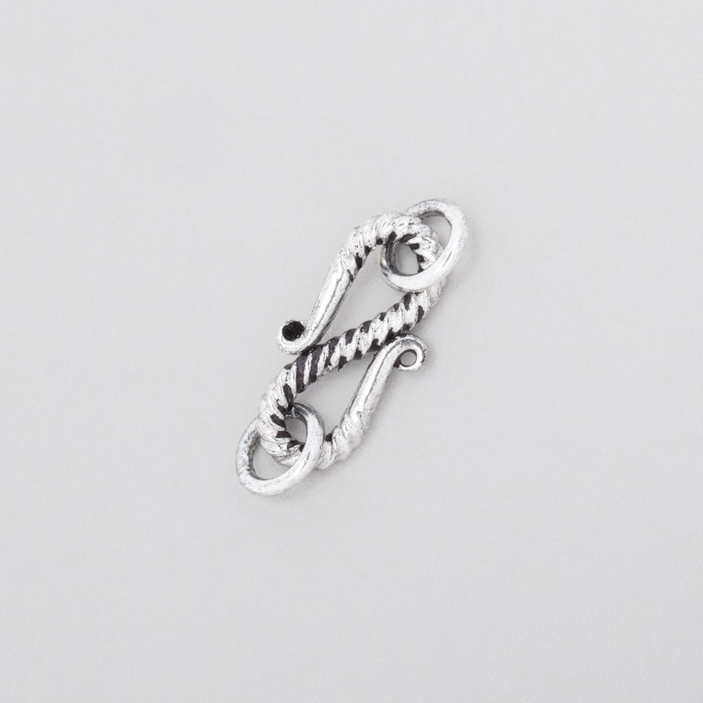16x8mm Antiqued Sterling Silver Twisted S Hook 1 piece (ONLINE ORDER ONLY)