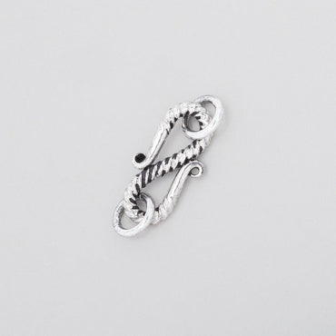 16x8mm Antiqued Sterling Silver Twisted S Hook 1 piece (ONLINE ORDER ONLY)