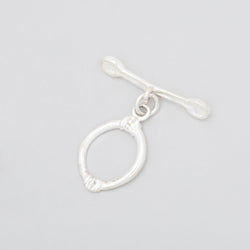 18x14mm Sterling Silver Oval Toggle Art Deco Design 1 piece (ONLINE ORDER ONLY)