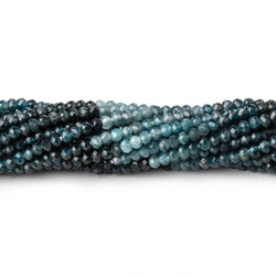 3mm Shaded Blue Sapphire Micro Faceted Rondelles 12.5 inch 124 Beads (ONLINE ORDER ONLY)