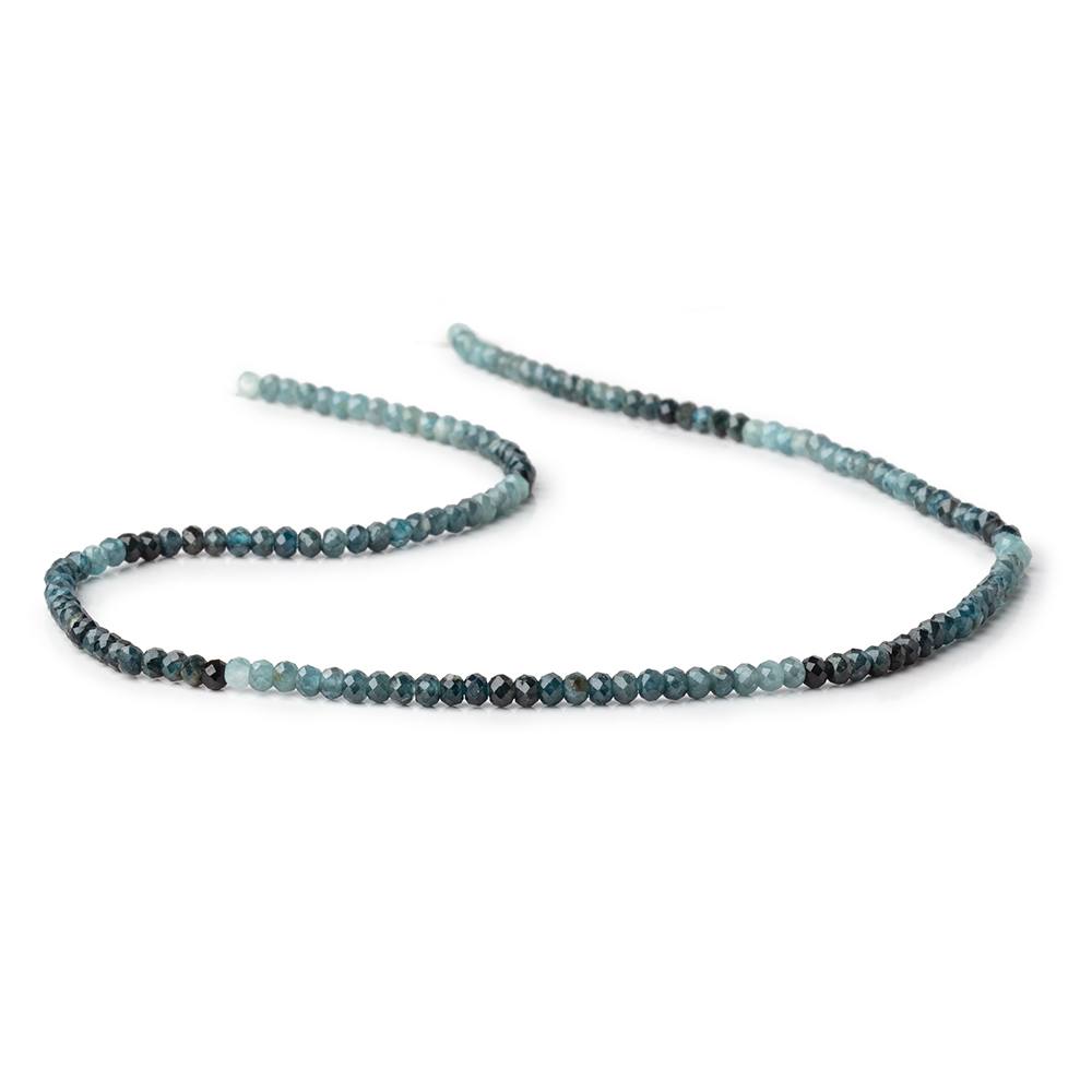 3mm Shaded Blue Sapphire Micro Faceted Rondelles 12.5 inch 124 Beads (ONLINE ORDER ONLY)