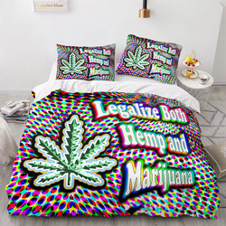 420 weed plant 3 Piece Bedding Sets Quilt Cover Without Filler (Online Order Only)
