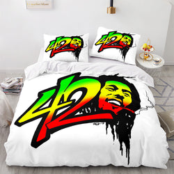420 weed plant 3 Piece Bedding Sets Quilt Cover Without Filler (Online Order Only)